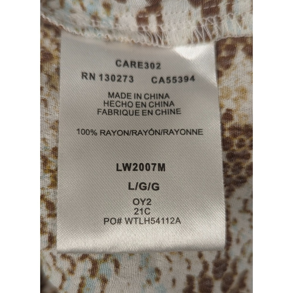Wrangler Retro Women's Snake Print Peasant Blouse Top Size Large Rayon Boho West - Picture 4 of 8
